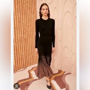 Ulla Johnson Magnolia Gild Black Metallic Knit Sweater Dress - small